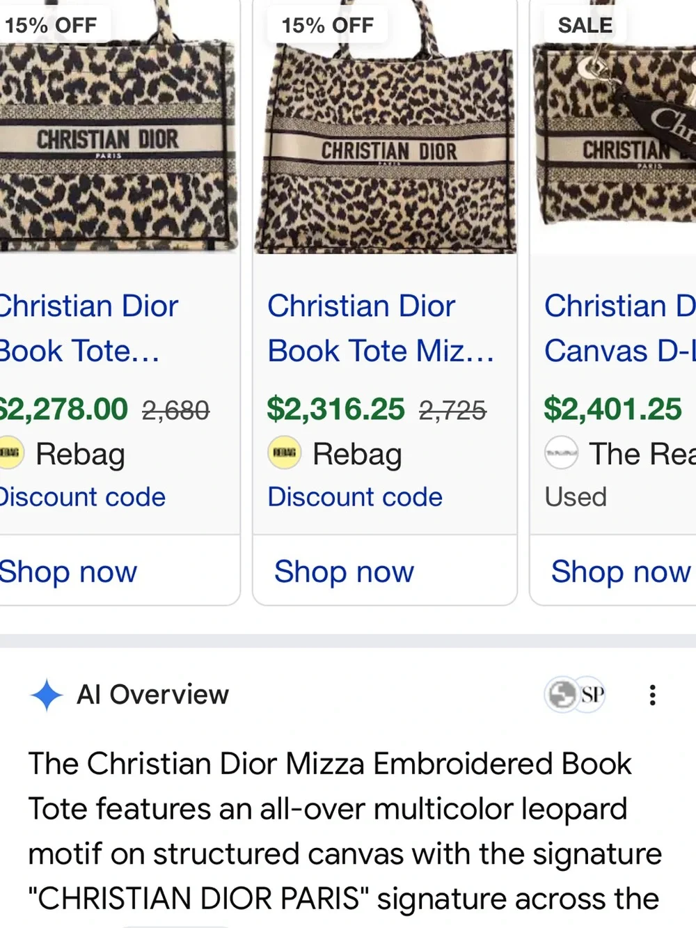 Dior Leopard Jacquard Book Tote - Beige & Black